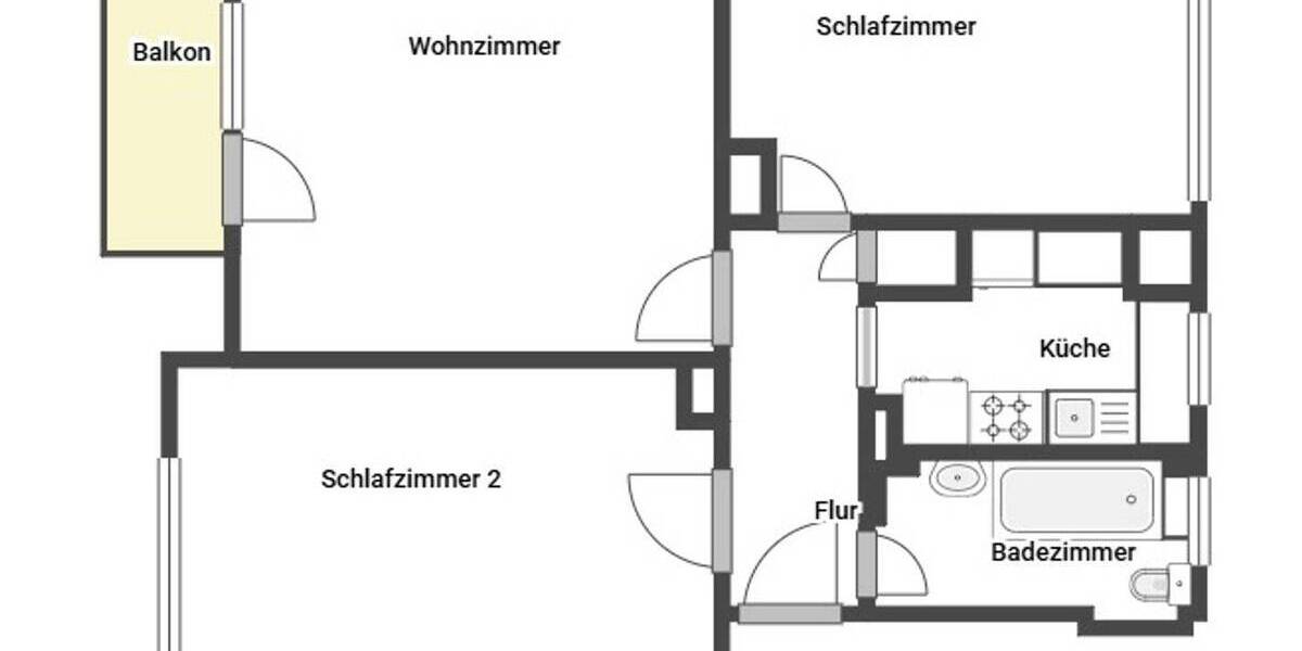 Etagenwohnung Frankfurt am Main Gallus - 3 Zimmer, 64 m&sup2;, 235.000&euro; | Angebot:26820495
