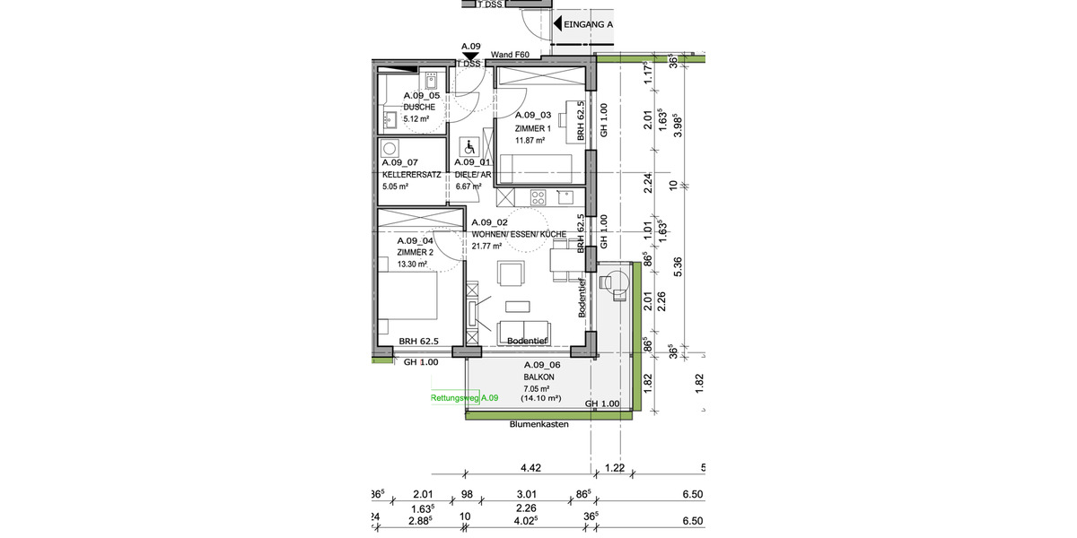 Etagenwohnung Mainz Oberstadt - 3 Zimmer, 71 m&sup2;, 446.424&euro; | Angebot:15791602