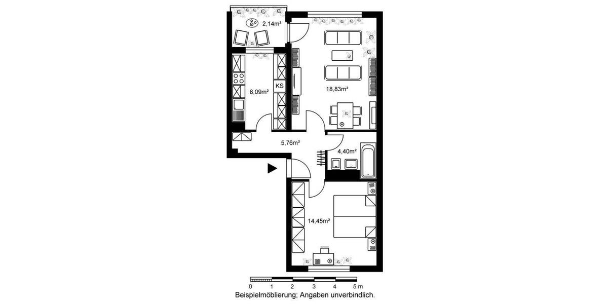 Etagenwohnung Hochheim am Main Hochheim - 2 Zimmer, 53 m&sup2;, 574&euro; | Angebot:26887360