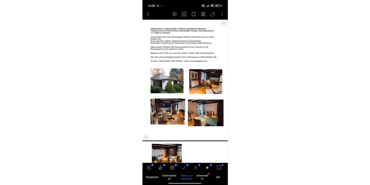 Wohnung zu vermieten 2 zimmer