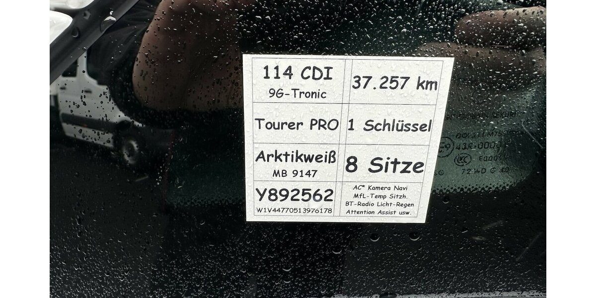 Mercedes-Benz Vito Tourer 114 CDI Pro extralang 37.257 km 34.391 &euro; Mainz 55122