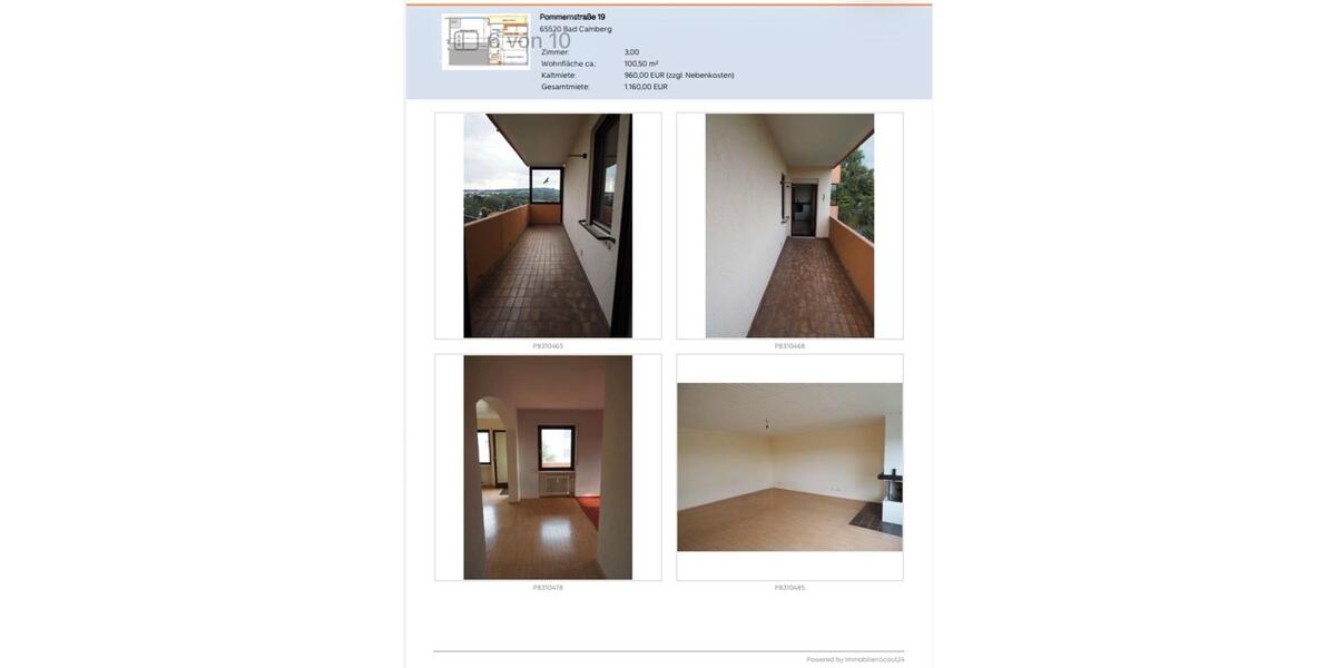Etagenwohnung Bad Camberg - 3 Zimmer, 101 m&sup2;, 270.000&euro; | Angebot:25640875