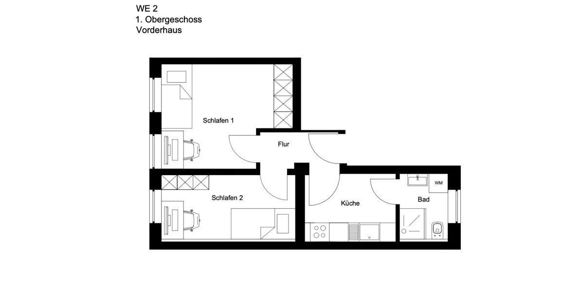 Dachgeschoßwohnung Wiesbaden Nordost - 2 Zimmer, 38 m&sup2;, 589&euro; | Angebot:25321780