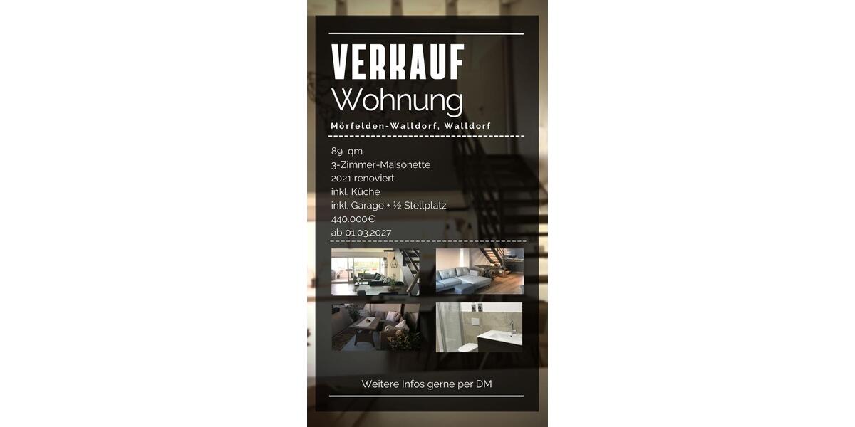 Maisonettenwohnung Mörfelden-Walldorf Walldorf - 3 Zimmer, 89 m&sup2;, 440.000&euro; | Angebot:26866334