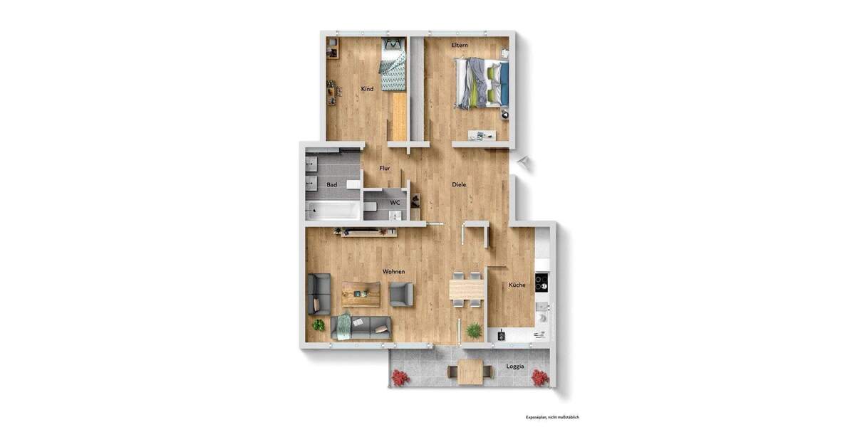 Etagenwohnung Kronberg Schönberg - 3 Zimmer, 96 m&sup2;, 399.000&euro; | Angebot:25267288