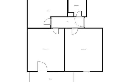 Teilsanierte Wohnung mit Wohnküche und Balkon