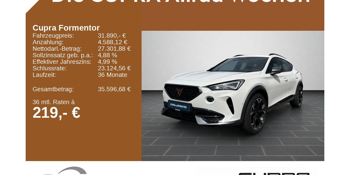 Cupra Formentor 14.236 km 31.440 € Bingen / Rhein 55411