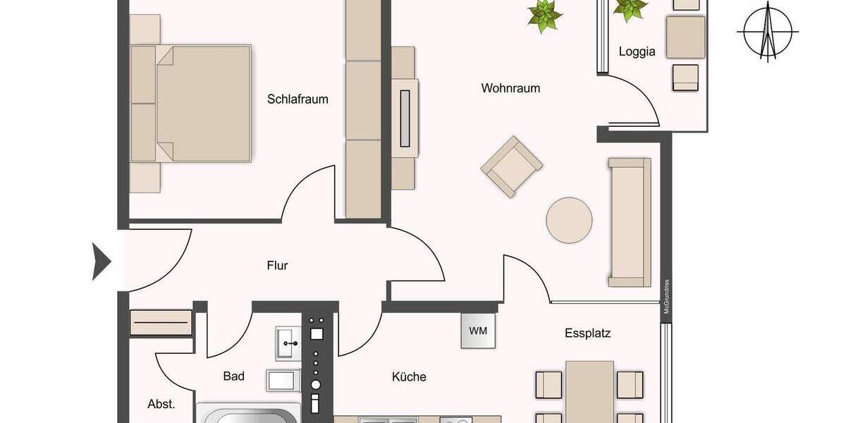 Etagenwohnung Flörsheim Flörsheim - 2 Zimmer, 61 m&sup2;, 700&euro; | Angebot:26893101