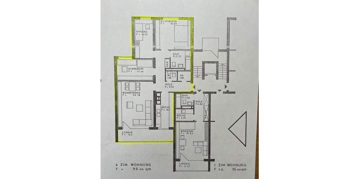 Etagenwohnung Wiesbaden Bierstadt - 4 Zimmer, 96 m&sup2;, 350.000&euro; | Angebot:25657350