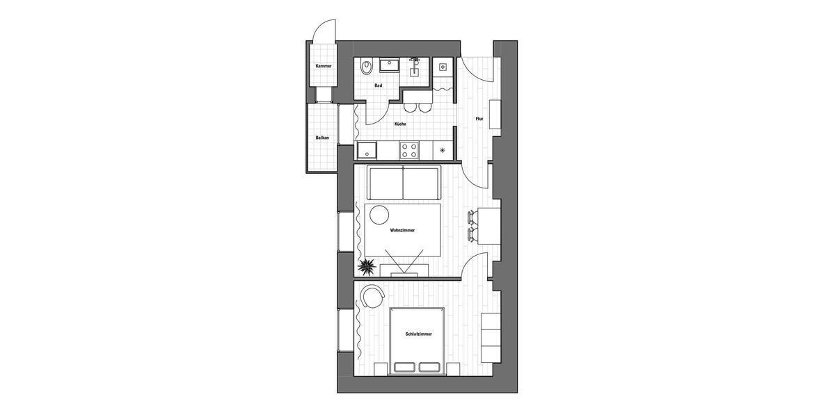 Etagenwohnung Wiesbaden Nordost - 2 Zimmer, 40 m&sup2;, 1.270&euro; | Angebot:25793887