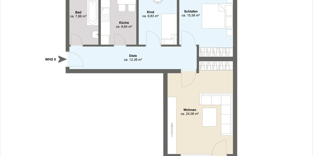 Etagenwohnung Taunusstein Bleidenstadt - 3 Zimmer, 82 m&sup2;, 350.000&euro; | Angebot:25737587