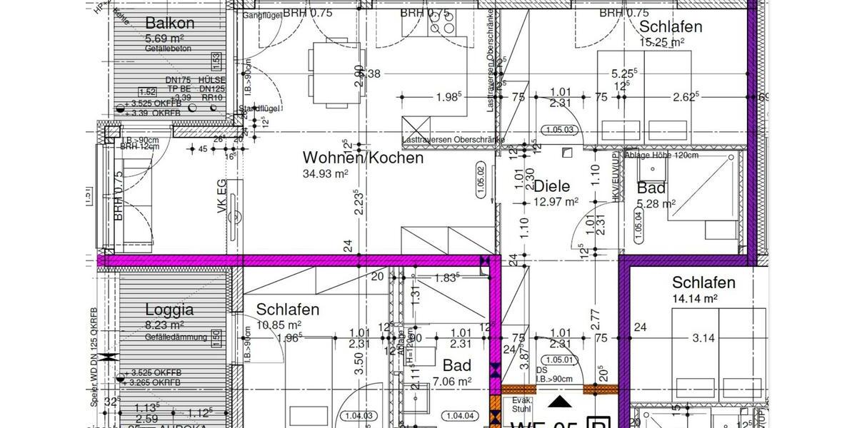 Etagenwohnung Wiesbaden Mainz-Amöneburg - 2 Zimmer, 71 m&sup2;, 1.030&euro; | Angebot:24507004
