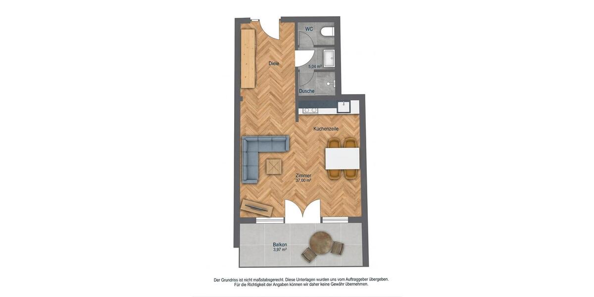 Etagenwohnung Büttelborn - 1 Zimmer, 46 m&sup2;, 220.000&euro; | Angebot:26992350