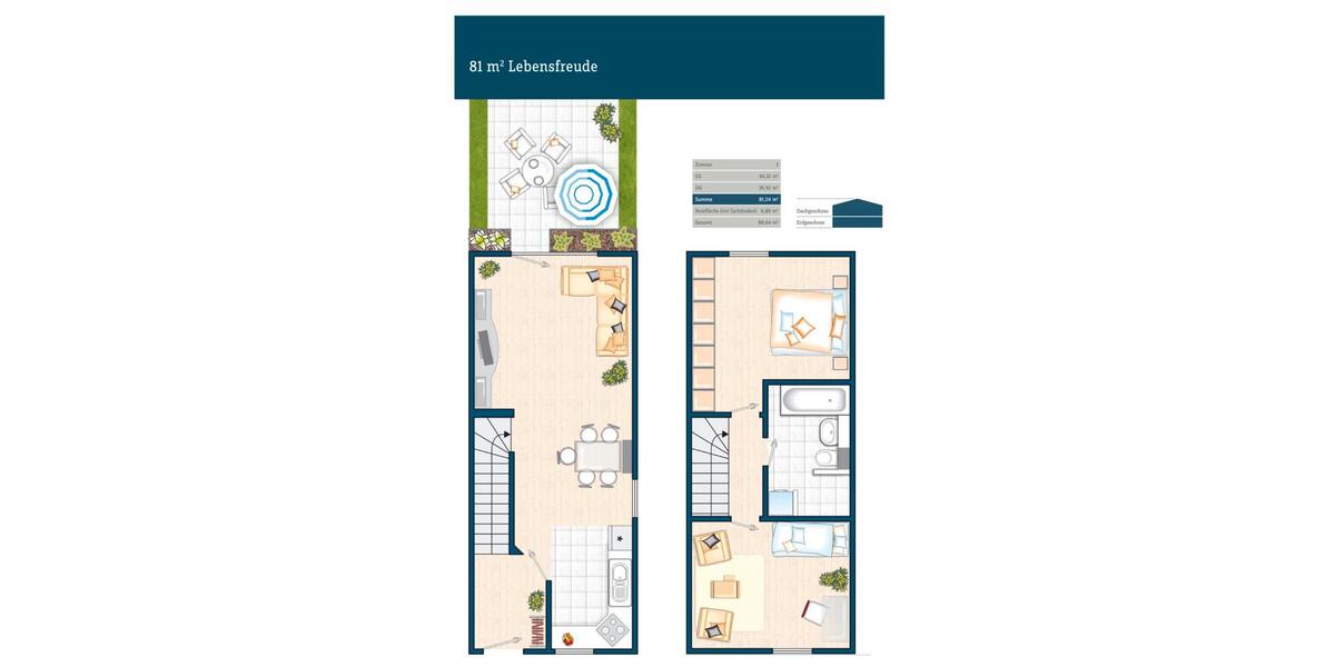 Reihenhaus Rüsselsheim am Main - 3 Zimmer, 81 m&sup2;, 449.000&euro; | Angebot:26020503