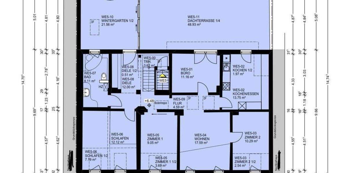 Denkmalgeschütztes 5-Parteienhaus mit großer Dachterrasse in Wiesbaden Nordost. Provisionsfrei. 1 zimmer