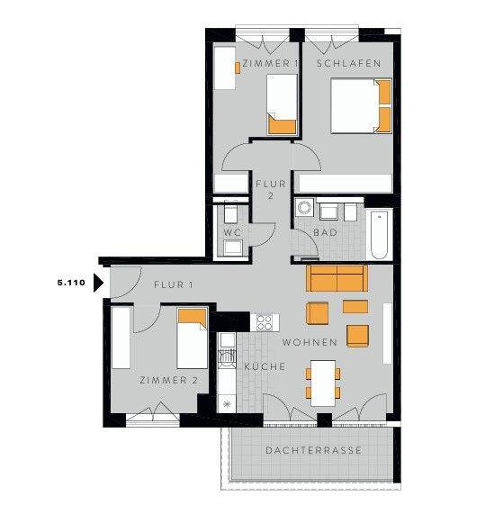 Etagenwohnung Frankfurt am Main / Gallusviertel Gallus - 4 Zimmer, 88 m&sup2;, 1.945&euro; | Angebot:26866949