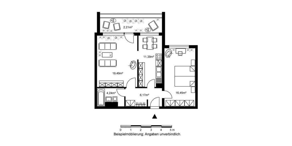 Ab sofort: 2-Zimmerwohnung im Schelmengraben 2 zimmer