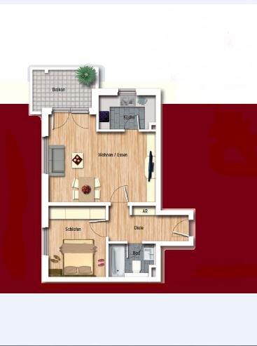 Erdgeschoßwohnung Mainz Bretzenheim - 2 Zimmer, 55 m&sup2;, 275.000&euro; | Angebot:26234343