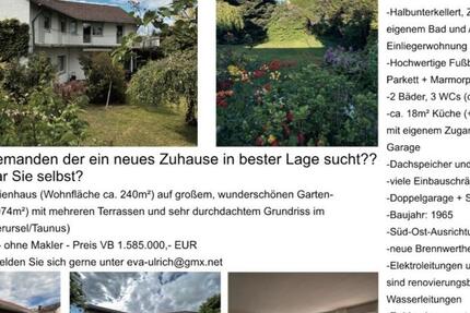 Haus Oberursel (Taunus) - 9 Zimmer, 240 m&sup2;, 1.425.000&euro; | Angebot:26857841
