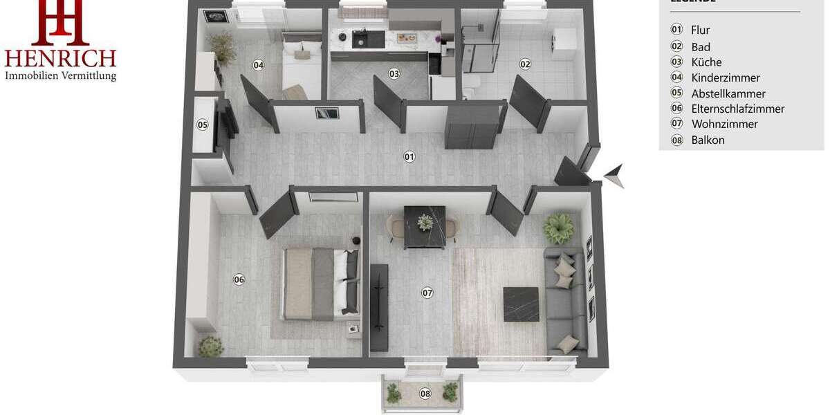Etagenwohnung Kriftel - 3 Zimmer, 72 m&sup2;, 259.000&euro; | Angebot:26903781