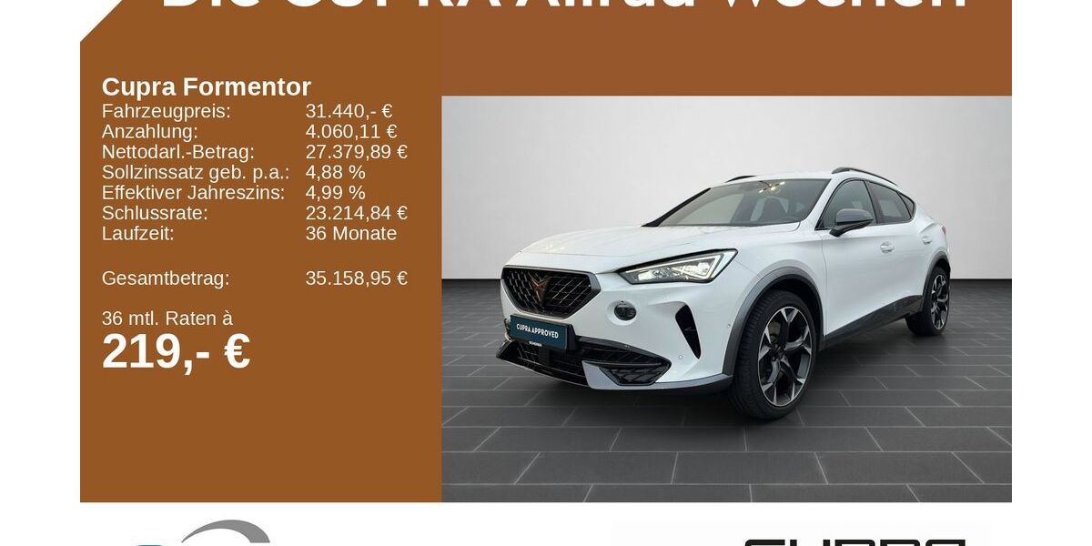 Cupra Formentor 16.384 km 31.440 € Bingen / Rhein 55411