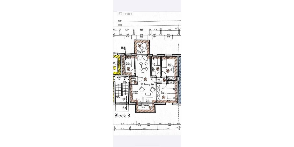 Etagenwohnung Mainz Mombach - 3 Zimmer, 90 m&sup2;, 275.000&euro; | Angebot:27077853