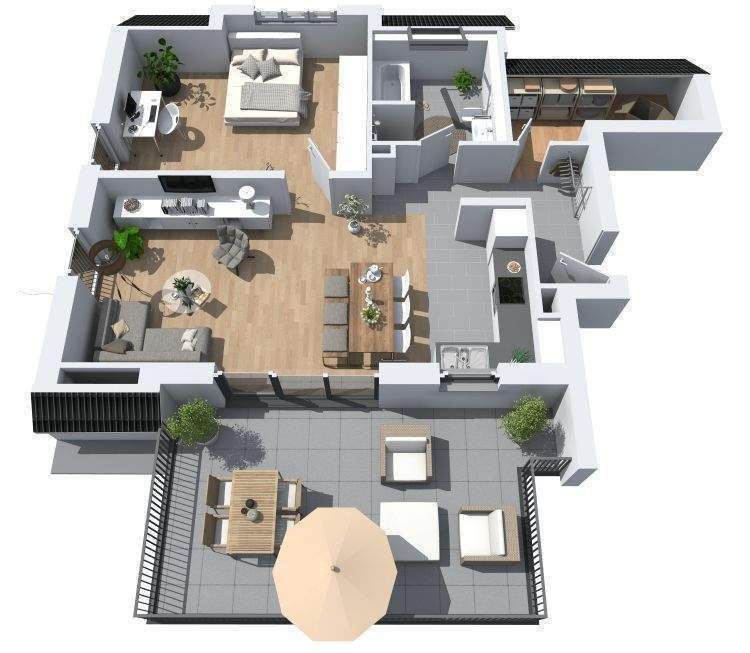 3 Zimmer-Wohnung mit eigenem Garten, Einbauküche und Tiefgaragenstellplatz