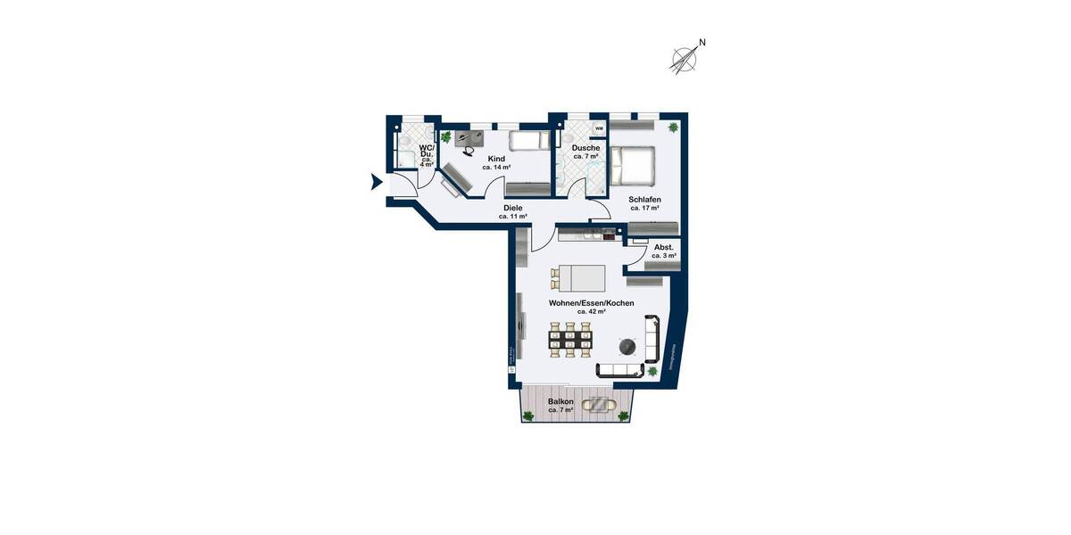 Etagenwohnung Saulheim Nieder-Saulheim - 3 Zimmer, 102 m&sup2;, 565.000&euro; | Angebot:25745188
