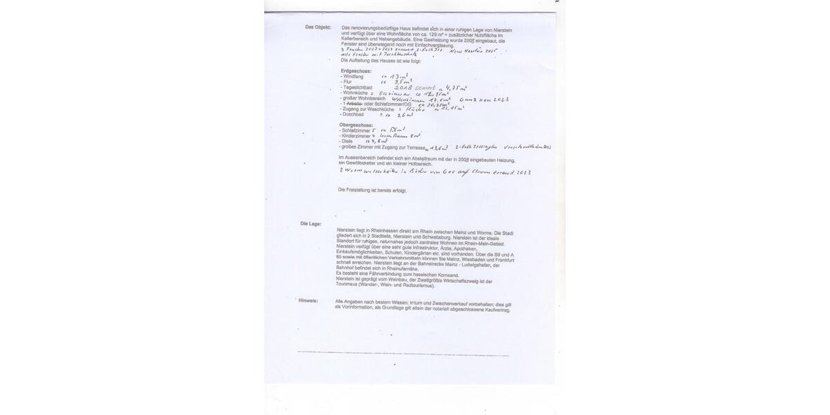 Einfamilienhaus Nierstein - 6 Zimmer, 129 m&sup2;, 315.000&euro; | Angebot:24744535