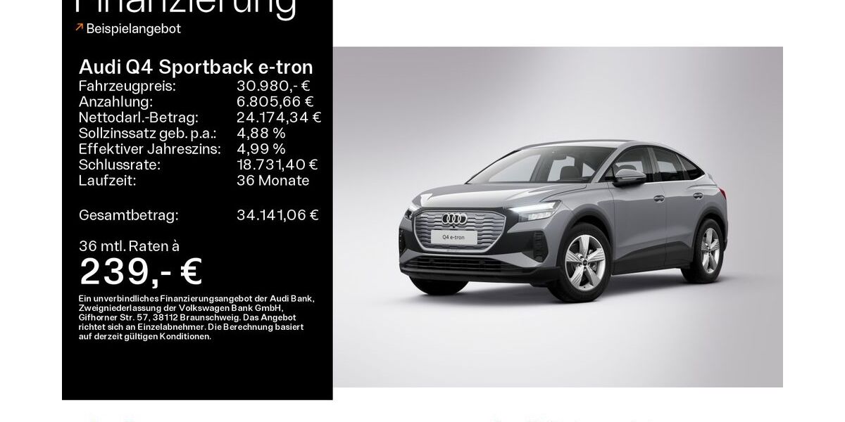 Audi Q4 e-tron 35.926 km 30.980 € Hofheim 65719