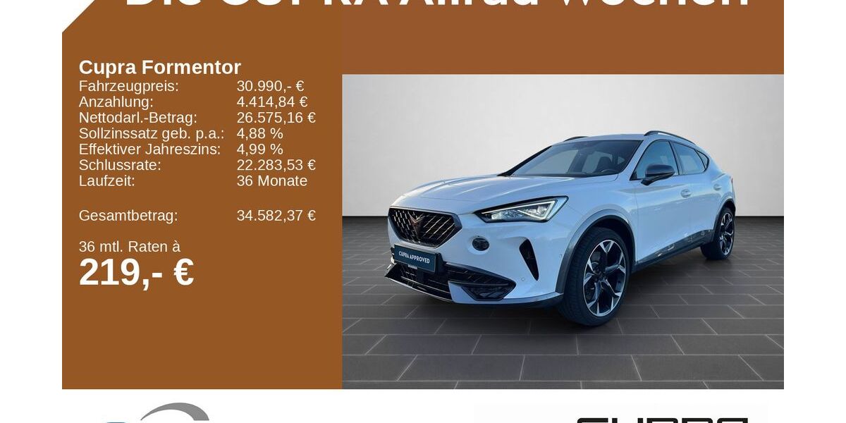 Cupra Formentor 27.130 km 29.890 € Bingen / Rhein 55411