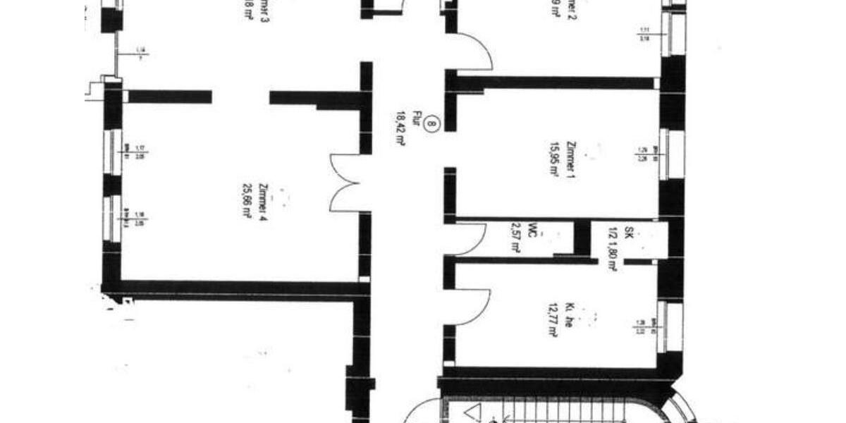 Etagenwohnung Wiesbaden Biebrich - 4 Zimmer, 125 m&sup2;, 1.800&euro; | Angebot:25711714