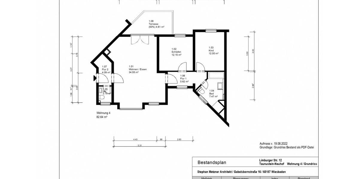 Etagenwohnung Taunusstein - 3 Zimmer, 81 m&sup2;, 285.000&euro; | Angebot:24750572