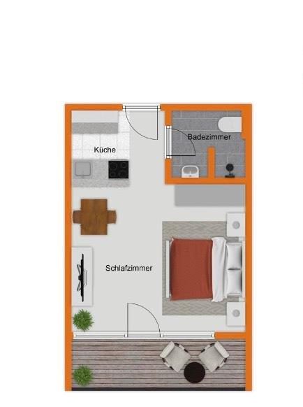 Etagenwohnung Wiesbaden Südost - 1 Zimmer, 24 m&sup2;, 850&euro; | Angebot:25368712