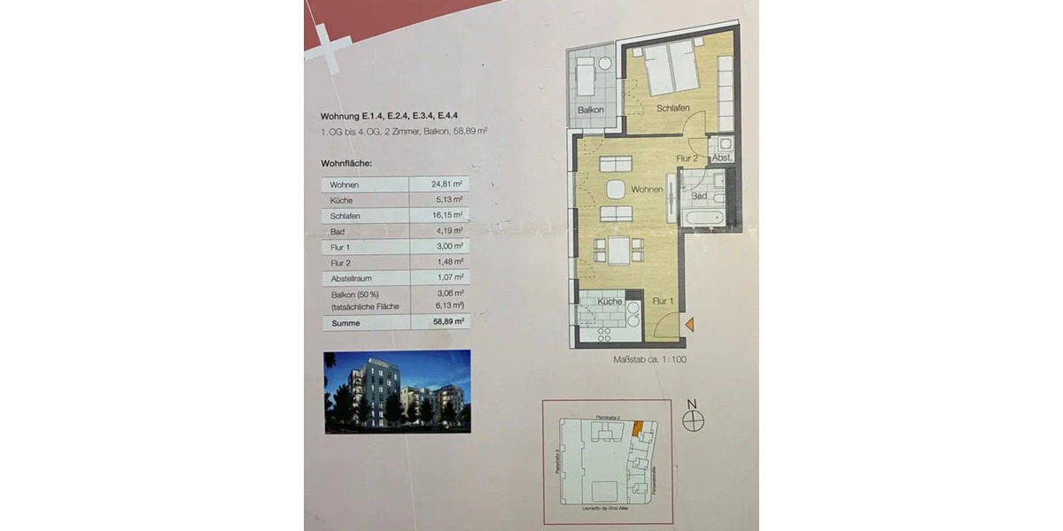 Etagenwohnung Frankfurt am Main Bockenheim - 2 Zimmer, 59 m&sup2;, 415.000&euro; | Angebot:24392153