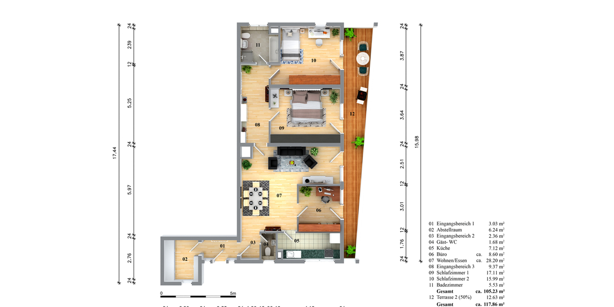 Top 4 Zi Terrassenwhg. für Natur- u.Tierliebhaber 4 zimmer