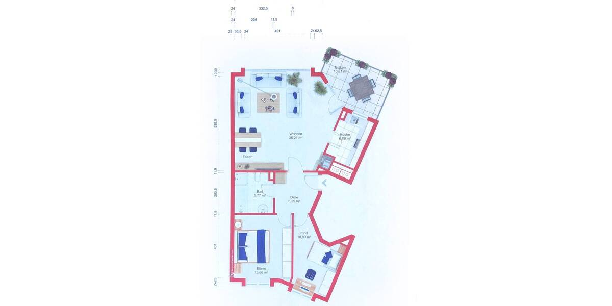 Etagenwohnung Bad Soden am Taunus Bad Soden - 3 Zimmer, 81 m&sup2;, 349.000&euro; | Angebot:26358688