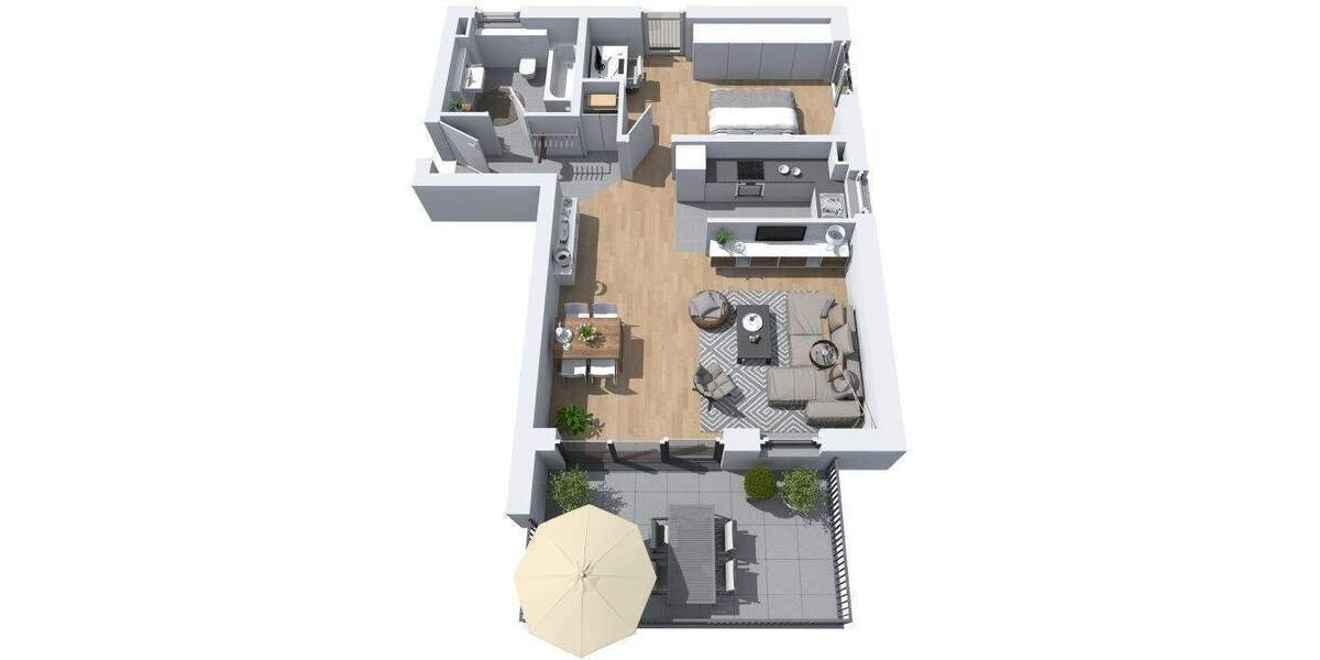Etagenwohnung Wiesbaden Biebrich - 2 Zimmer, 64 m&sup2;, 449.000&euro; | Angebot:25338406