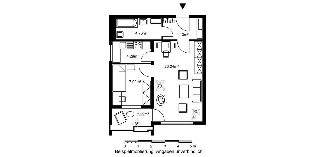 Etagenwohnung Wiesbaden Erbenheim - 1 Zimmer, 43 m&sup2;, 516&euro; | Angebot:26741843