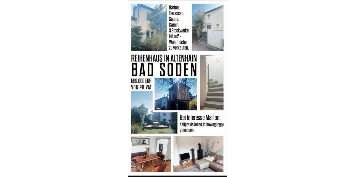 Reihenhaus Bad Soden am Taunus - 5 Zimmer, 144 m&sup2;, 599.000&euro; | Angebot:26919735