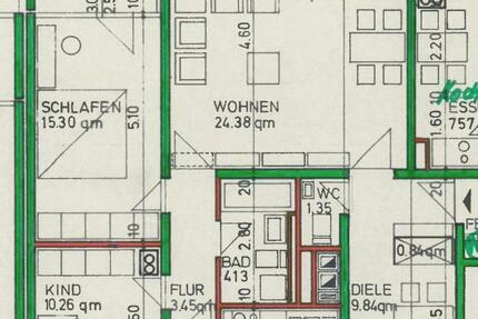 Wohnung Wiesbaden Biebrich - 3.5 Zimmer, 83 m&sup2;, 210.000&euro; | Angebot:26932684