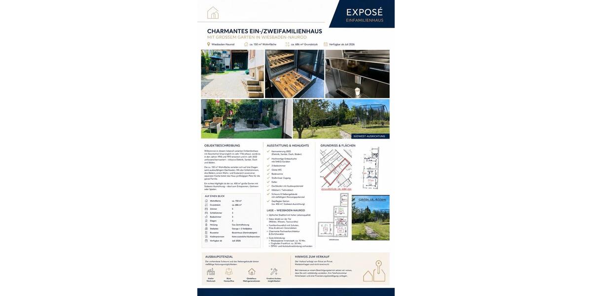 Bauernhaus, Landhaus Wiesbaden Bierstadt - 5 Zimmer, 150 m&sup2;, 660.000&euro; | Angebot:26670875