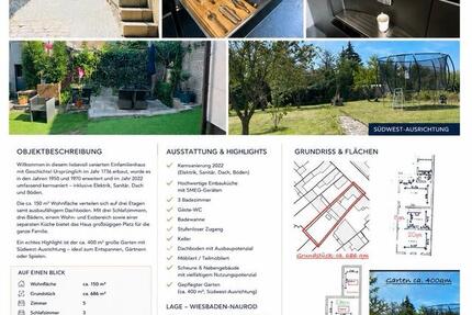 Haus Wiesbaden Bierstadt - 5 Zimmer, 150 m&sup2;, 660.000&euro; | Angebot:26670875