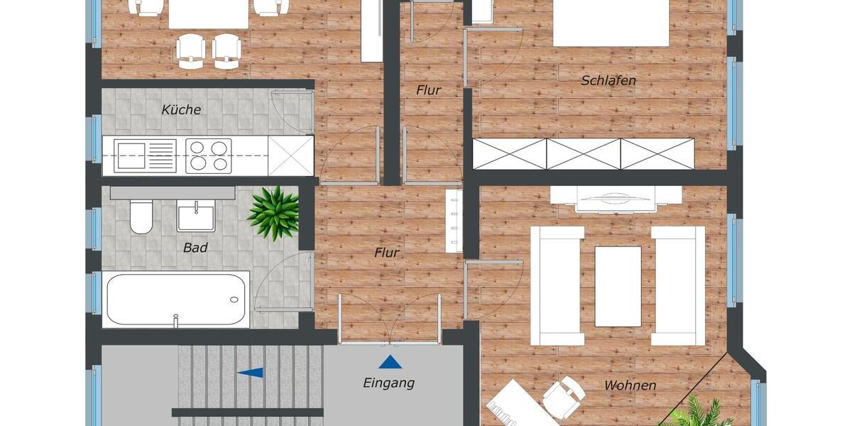 Etagenwohnung Bingen am Rhein - 2.5 Zimmer, 83 m&sup2;, 750&euro; | Angebot:25407945