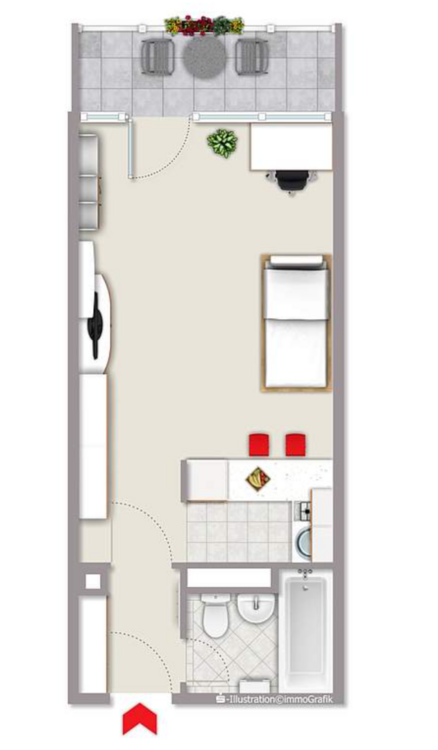 Wohnung zum Mieten in Frankfurt 680 € 32 m²