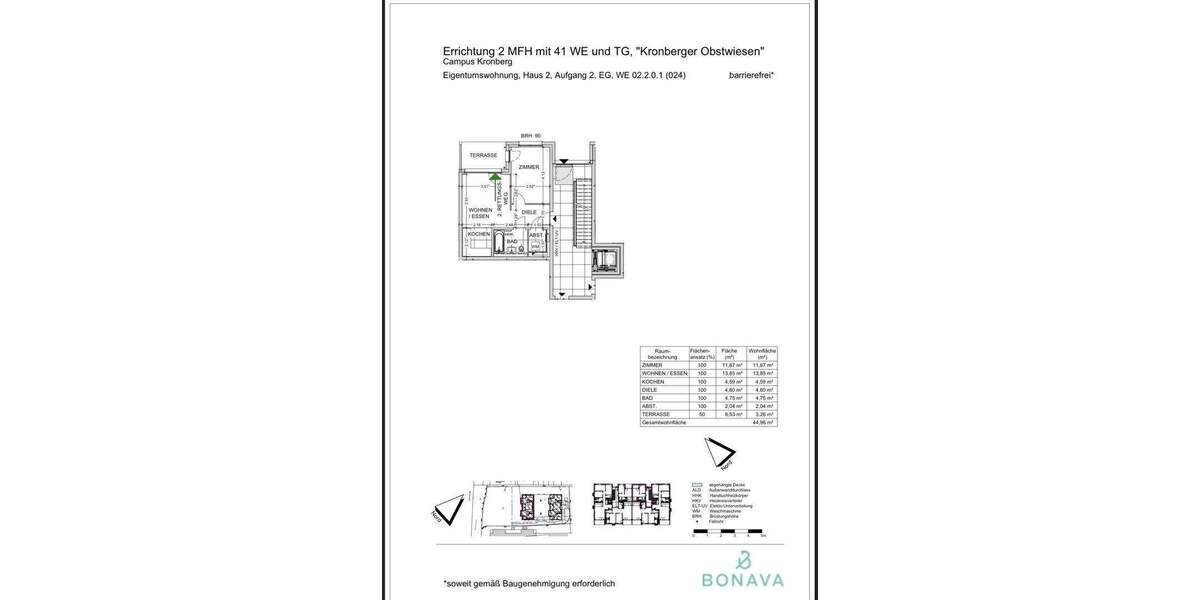 Etagenwohnung Kronberg - 2 Zimmer, 45 m&sup2;, 349.900&euro; | Angebot:25278879