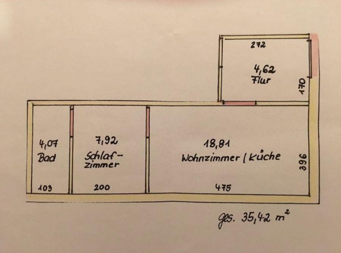 Wohnung zum Mieten in Frankfurt am Main 495 € 35.5 m²