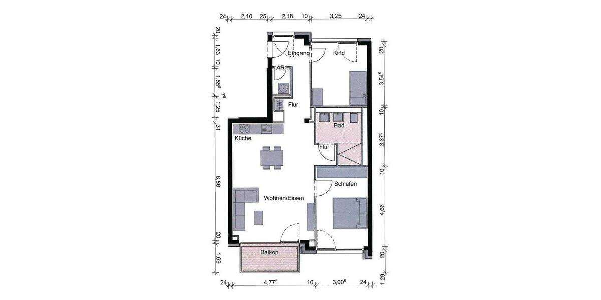 Etagenwohnung Mainz Mombach - 3 Zimmer, 80 m&sup2;, 1.780&euro; | Angebot:26323487