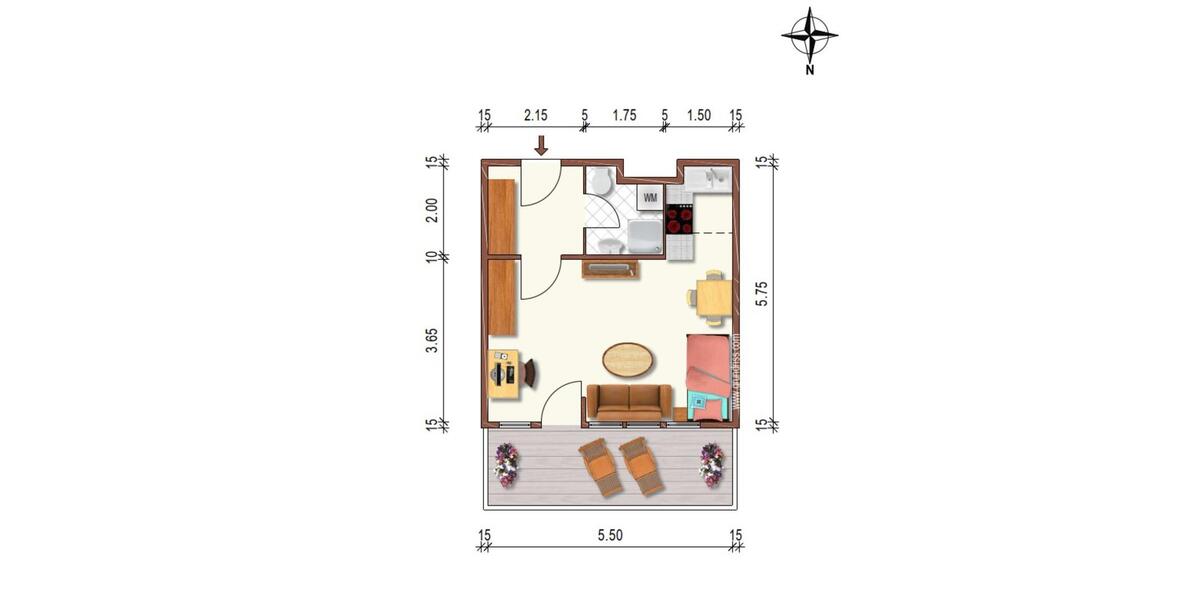 Etagenwohnung Hattersheim am Main - 1 Zimmer, 40 m&sup2;, 1.200&euro; | Angebot:25209058