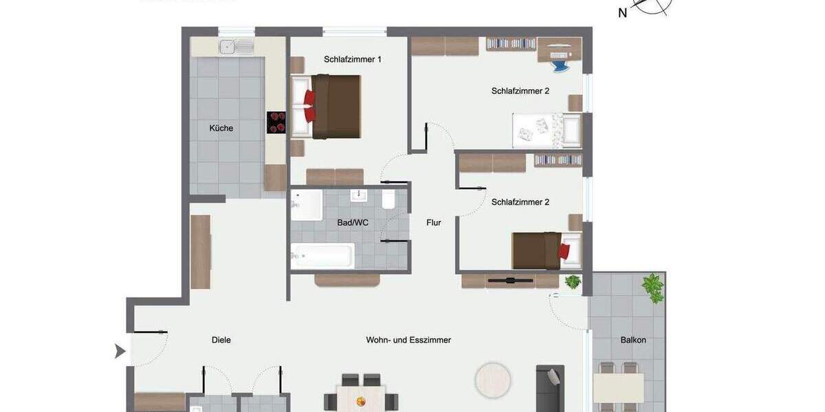 Etagenwohnung Oberursel (Taunus) Oberstedten - 4 Zimmer, 94 m&sup2;, 399.000&euro; | Angebot:25820868